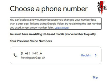 Google Voice 号码过期找回